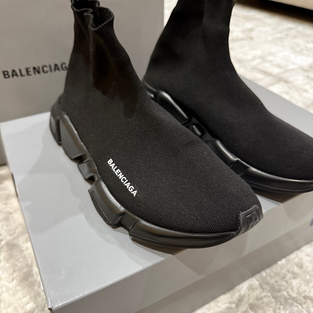 Balenciaga Black Knit Sneakers